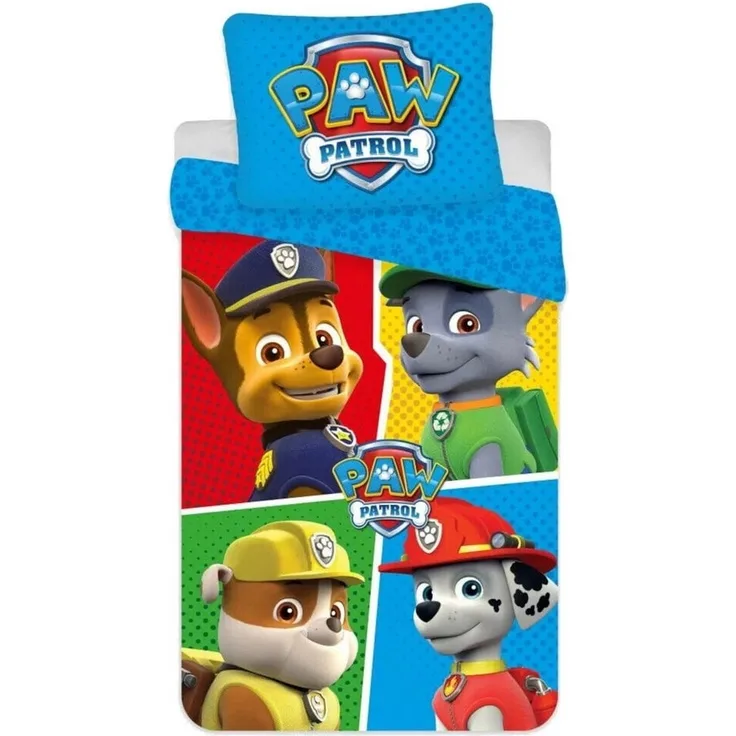 Paw Patrol Kinder-Bettwäsche Set mit 4 verschiedenen Charakteren 100x135 cm