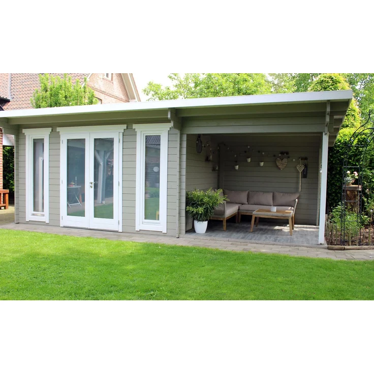 Gartenhaus Jacob 44 B + Seitendach Grau – Bild 5