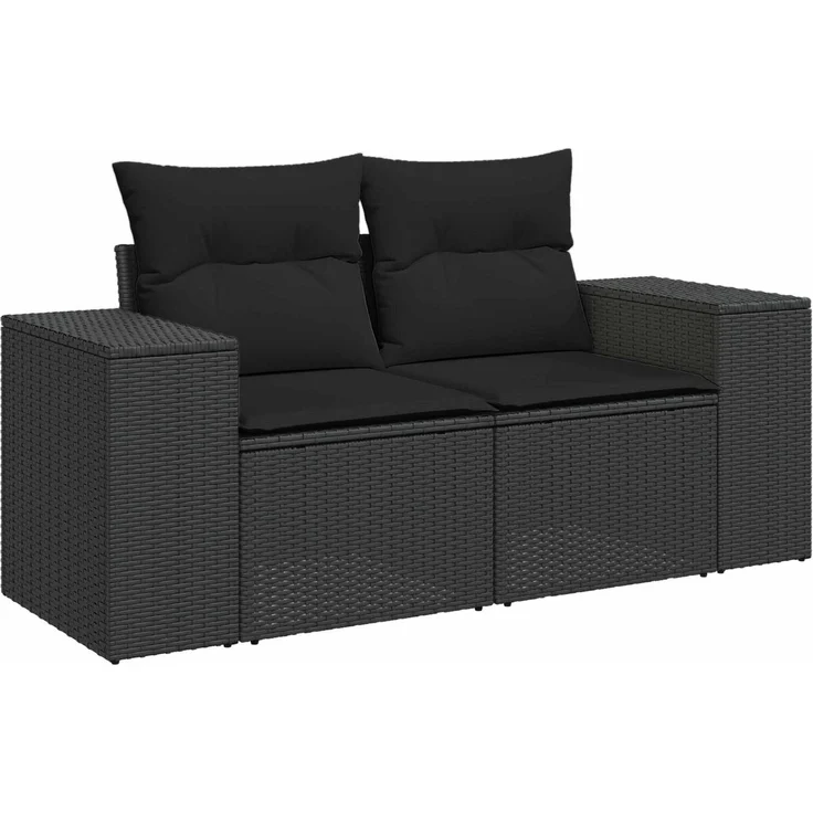 vidaXL Sofa Set 6 stk. Schwarz Polyrattan und Stahl 3447556 – Bild 3