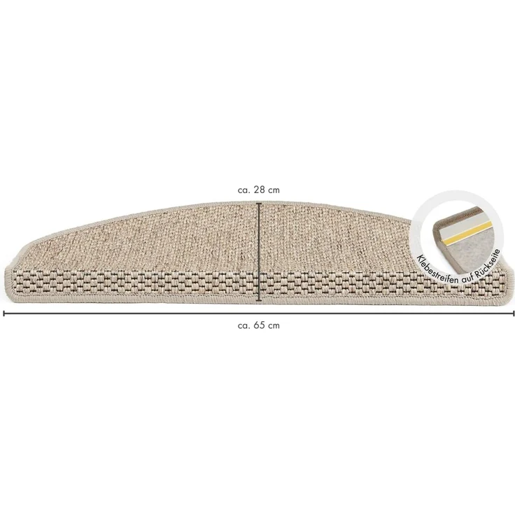 Andiamo Stufenmatte Skagen, Made in Netherlands, halbrund, Höhe: 5 mm, meliert, selbstklebend, strapazierfähig, 15 Stück in einem Set – Bild 2