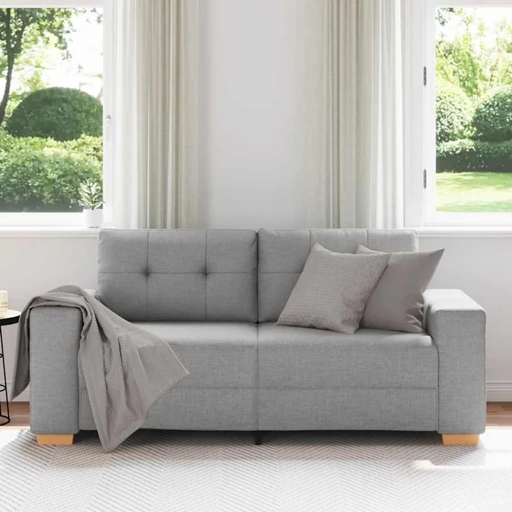 vidaXL Loveseat-Sofa Wolkengrau 180x77x82 cm Stoff 4105086 – Bild 3