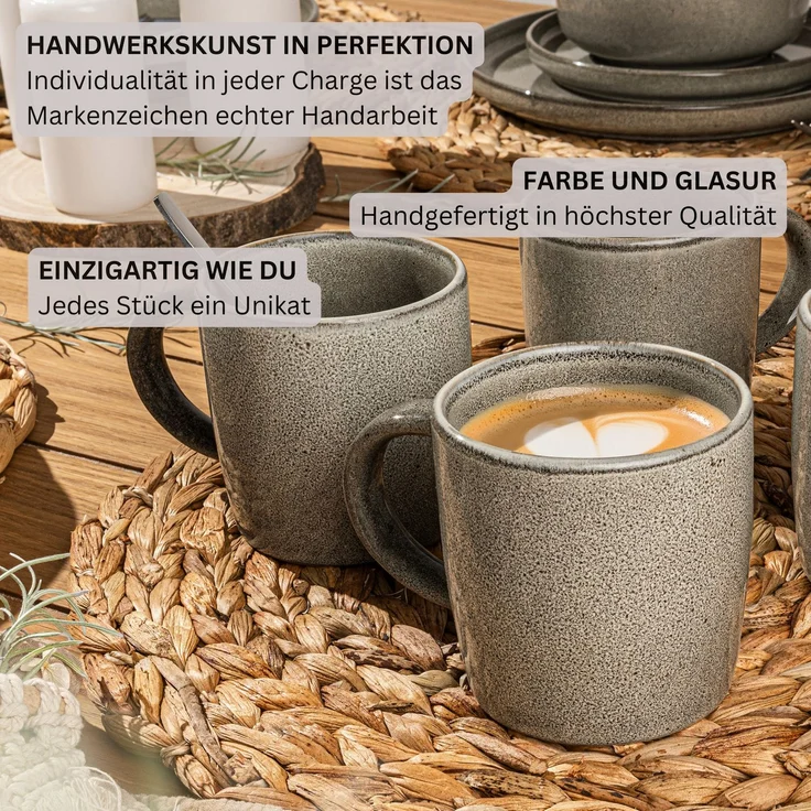 SÄNGER Kaffeebecher Set Kairo Clay - 6 aus Steingut – Bild 5