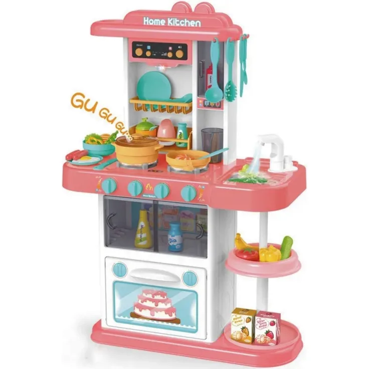 Coemo Kinderküche Paula Spielküche mit 38 tlg. Zubehör Farbe Pink