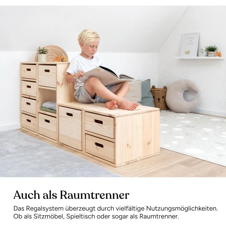 Ehrenkind Kinderregal Aufbewahrungssystem für das Kinderzimmer aus hochwertigem Holz, Modularer Aufbau, individuell kombinierbar – Bild 7