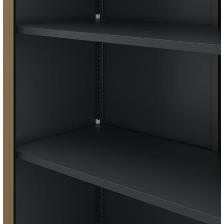 Jan Nowak Aktenschrank Metall 185 x 115 x 40 cm Büroschrank abschließbar Stahlschrank mit 4 verstellbaren Einlegeböden Dokumentenschrank Antrazit Nussbaum – Bild 5