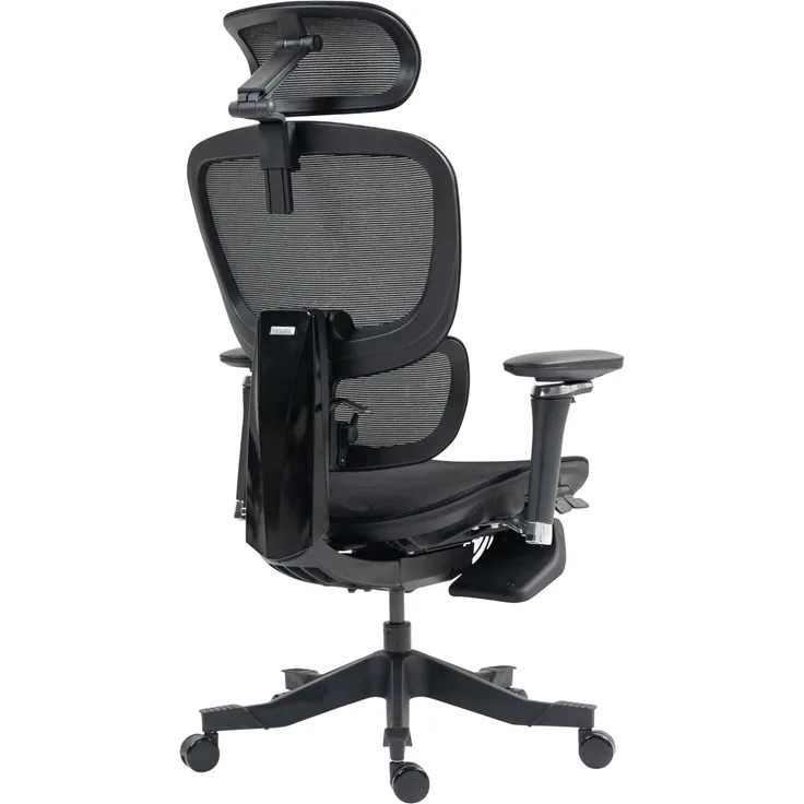 Novel 'DOMINIC' Drehstuhl, Stoff schwarz, 72.5 x 118.5 x 67.5 cm, mit Beinauflage und 140 kg belastbar
