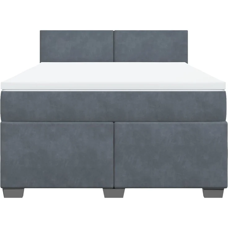 vidaXL Boxspringbett mit Matratze Dunkelgrau 140x200 cm Samt 3288625 – Bild 6