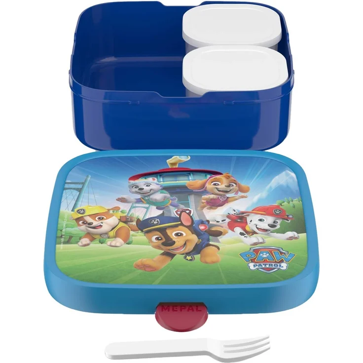 Mepal 'Campus' Brotdose Groß inklusive 2 auslaufsicheren Bento Fächern & Gabel, Kunststoff Paw Patrol Pups, 1250 ml – Bild 2