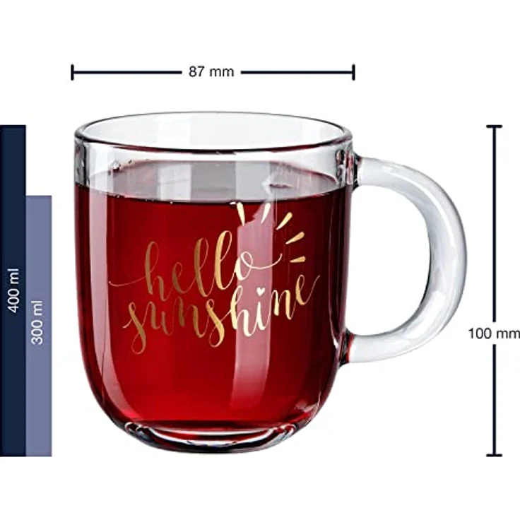 Leonardo Tasse Emozione hello sunshine, Glastasse, Becher, Kalk-Natron Glas, mehrfarbig, 400 ml, 046413 – Bild 4