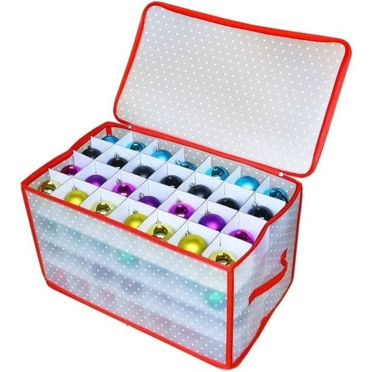 Spetebo Aufbewahrungstasche Aufbewahrungsbox für Christbaumkugeln (Packung, 1-tlg, Tasche für Christbaumkugeln), Weihnachtsschmuck Sortierbox Tragetasche – Bild 4