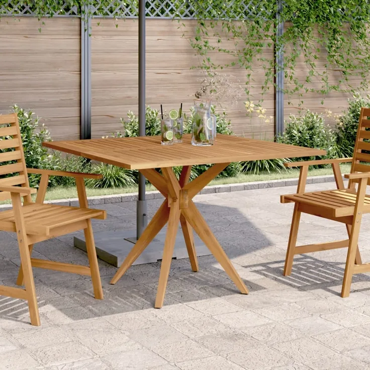 vidaXL Gartentisch Quadratisch 110x110x75 cm Massivholz Akazie 367837