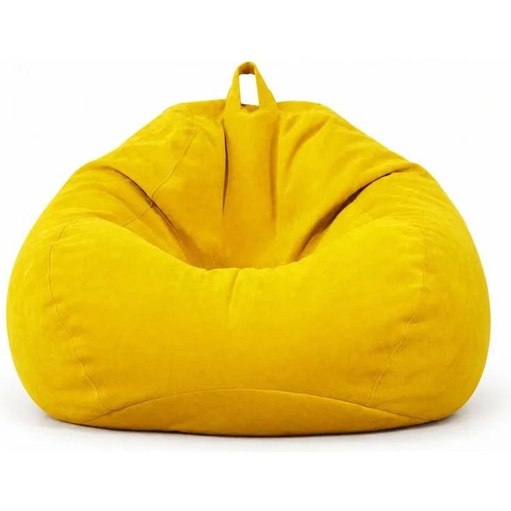 Sitzsack-Hülle ohne Füllmaterial, Gelb, 90 x 110 cm, Stoffbezug für Innen- und Außenbereich