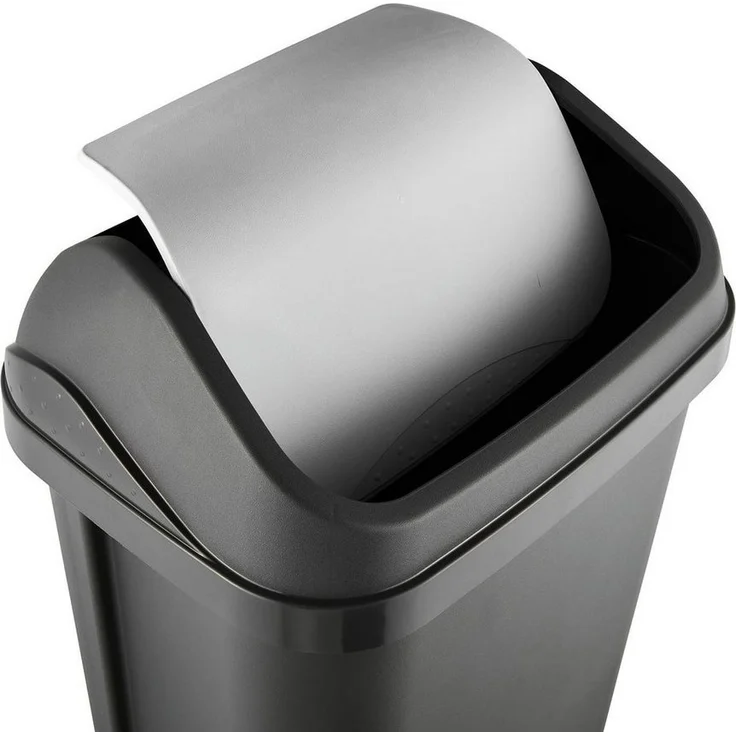 Keeeper 'Swantje' Abfalleimer mit Schwingdeckel, Anthrazit / Grau, 25 Liter – Bild 3