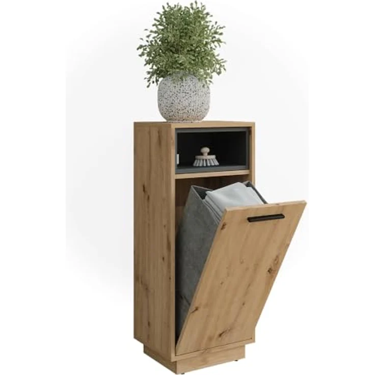 Vichy Wäscheschrank Beatrice, Artisan Eiche/Anthrazit, 38 x 93 cm mit herausnehmbarer Innentasche – Bild 5