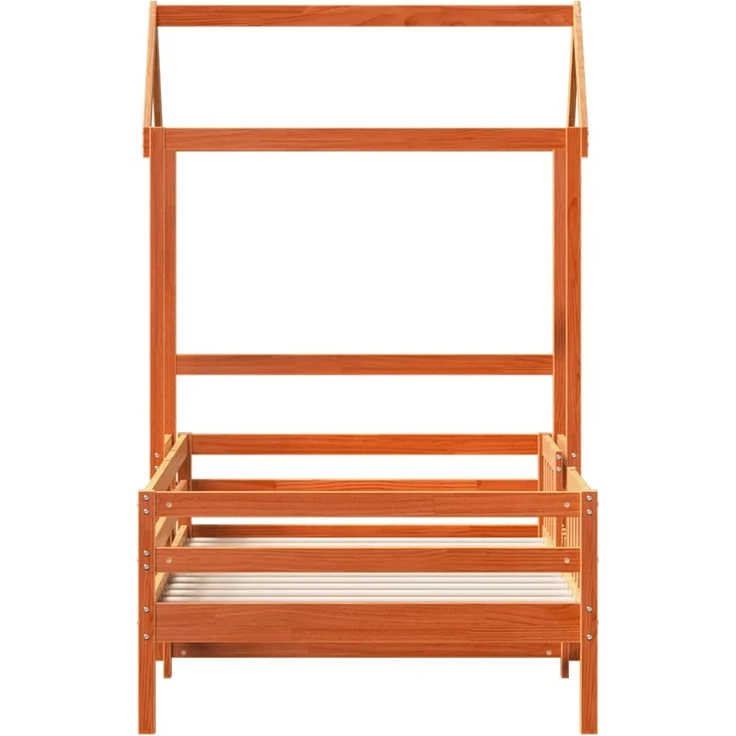 vidaXL Massivholzbett mit Dach Wachsbraun 90x190 cm Kiefer 3282167 – Bild 4