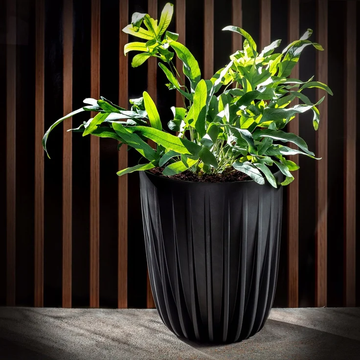 KADAX Blumentopf Eco Cover + schwarzer Einsatz 14,5x17 cm – Bild 5