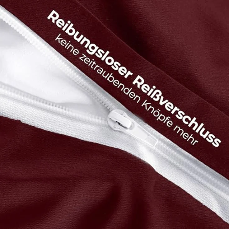 Utopia Bedding Bettwäsche 135x200 Set - Mikrofaser Bettbezug 135x200 cm + 1 Kissenbezug 80x80 cm - Burgund – Bild 7