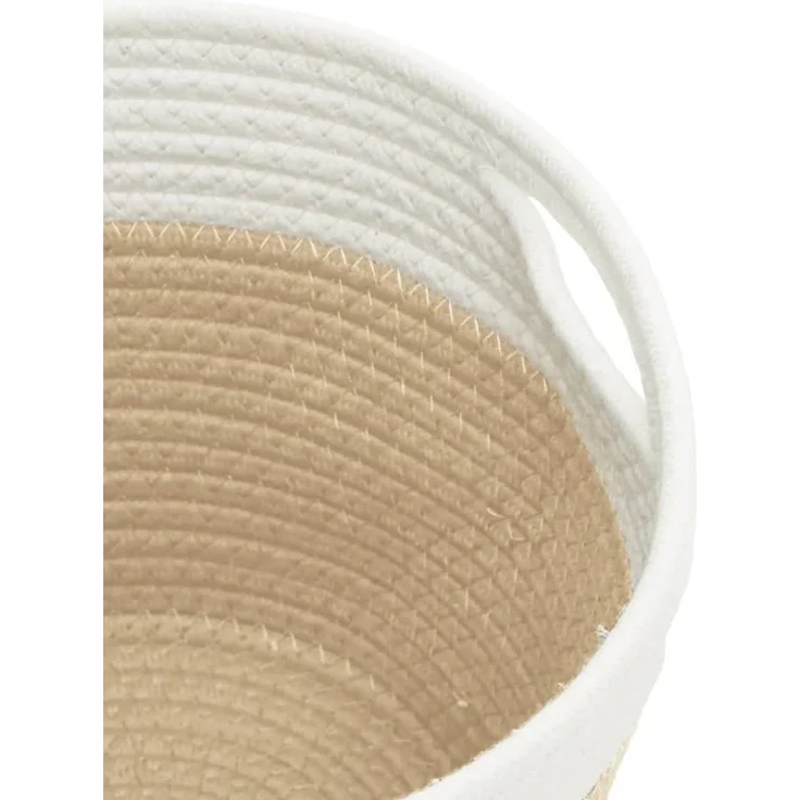 vidaXL Aufbewahrungskörbe 2 Stk. Beige und Weiß Ø24x18 cm Baumwolle 358455 – Bild 7