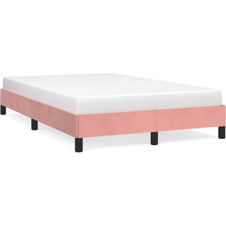 vidaXL Bettgestell ohne Matratze Rosa 120x190 cm Samt 3269630 – Bild 2