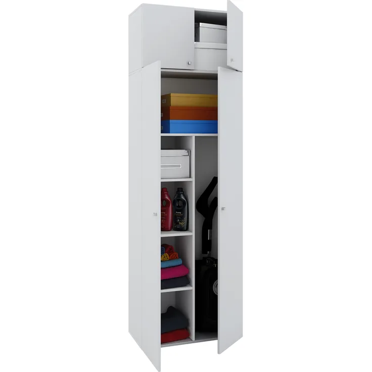 VCM Mehrzweckschränke Vandol 912200 Weiß B. 70 x H. 218 x T. 40 cm