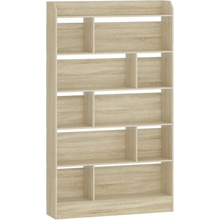 Bücherregal, Bücherschrank, mit 6 Fächern, Aufbewahrungsregal, Standregal, für Wohnzimmer, Büro, Schlafzimmer, 24 x 100 x 170 cm, Eichenbeige – Bild 2