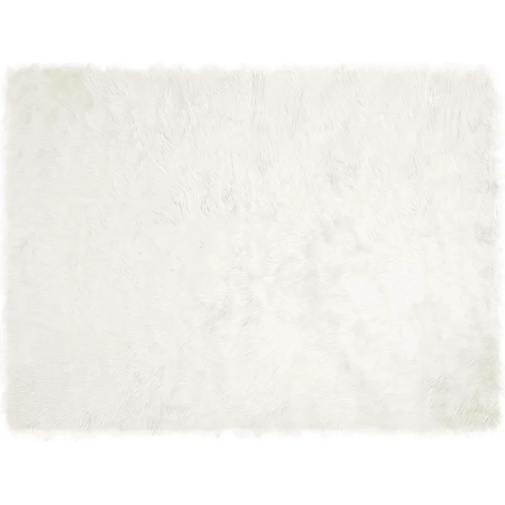 vidaXL Kunstschaffell Teppich Tafalla Weiß 160 x 230 cm Polyester 42021462 – Bild 1