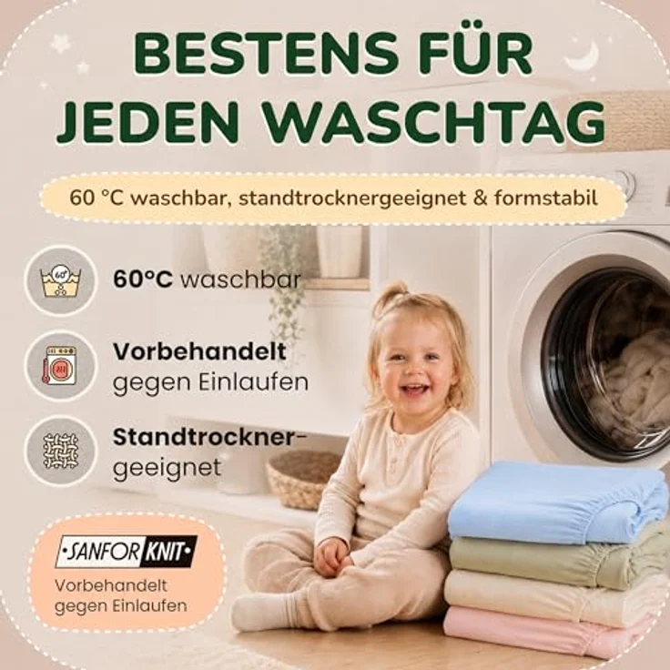 leevitex® Spannbettlaken Spannbettlaken Kinder Spannbettlaken Premium 170 g/m², Gummizug: Rundumgummizug, (1 Stück), schwer & blickdicht, 100% Baumwolle, 70 x 140 cm – Bild 6