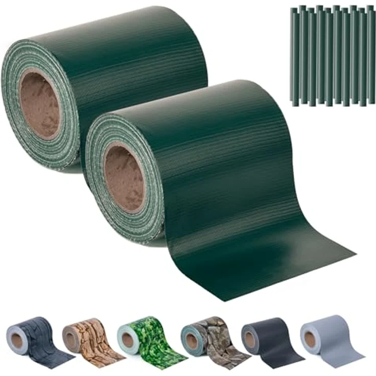 Sichtschutzstreifen Zaun 35 m x 19 cm inkl. 20 Clips, Sichtschutz Zaunfolie PVC Sichtschutzstreifen Doppelstabmatten für Gartenzaun, Balkon/Diverse Farben-2PCS – Bild 2