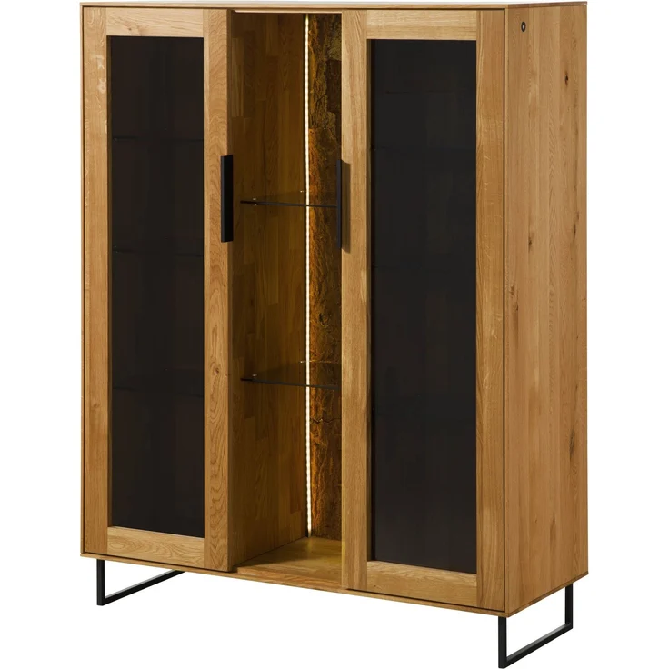 Highboard Wildeiche 112x43x145 natur geölt LINDAU #18 – Bild 1