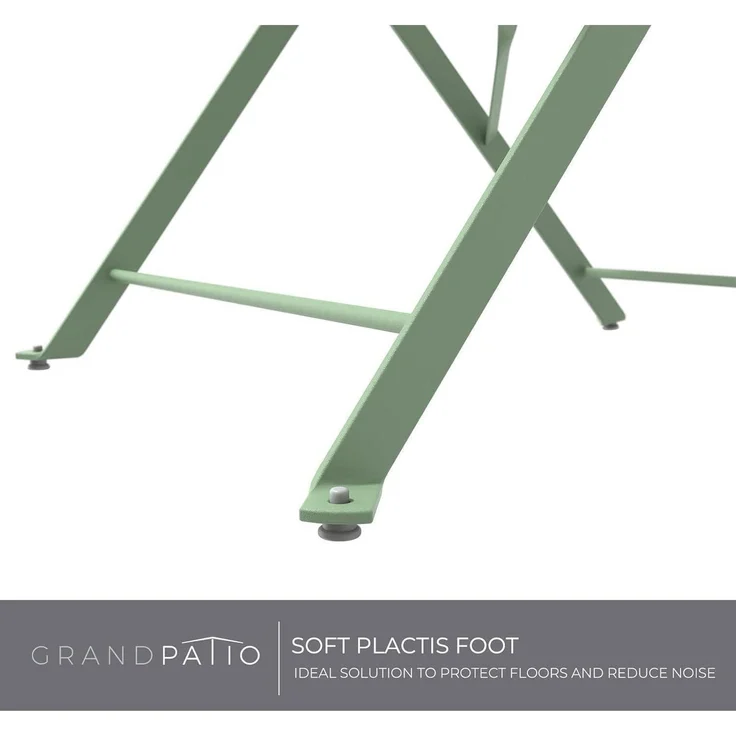 Grand patio Bistro Set 3tlg. Premium Stahl Klappbar Gartenmöbel Grün – Bild 6