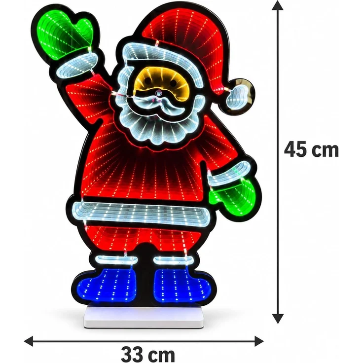 LED Infinity Spiegel Weihnachtsmann 45 cm mit Timer, Weihnachtsdeko innen – Bild 6