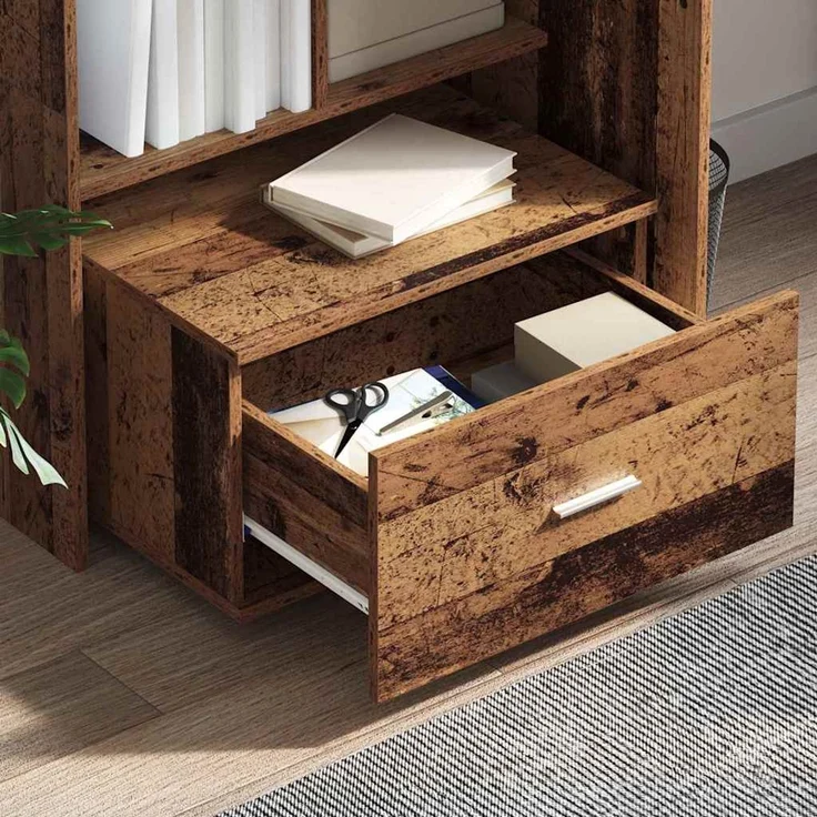 vidaXL Schubladenschrank Mit Rad Altholz 55 x 45 x 31 cm 869312 – Bild 4