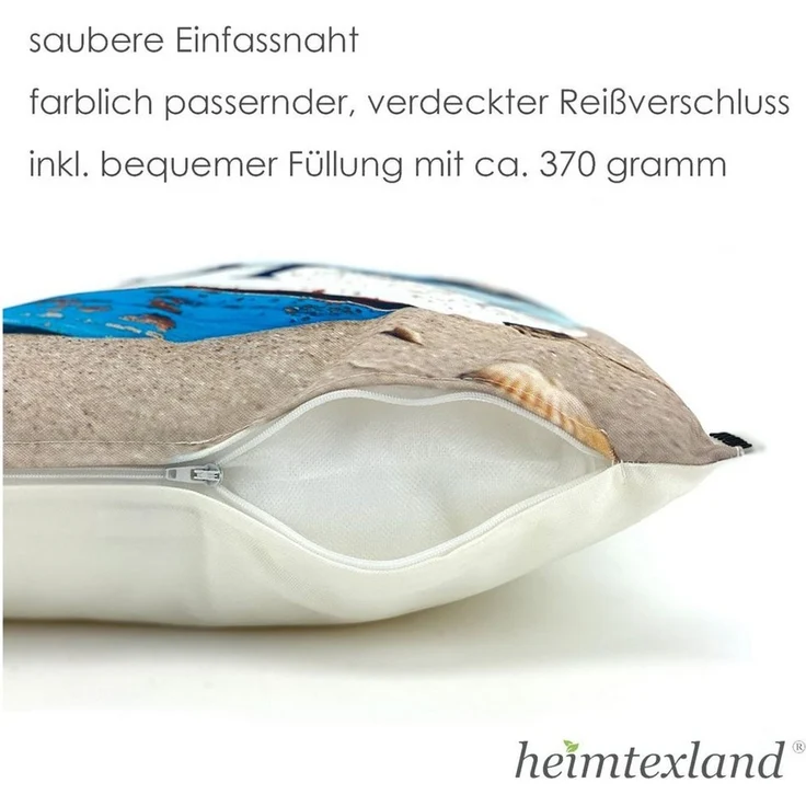 heimtexland Dekokissen Outdoor Garten Deko Kissen Outdoorkissen bedruckt, Lotus Effekt, schmutz- und wasserabweisend, inkl. Füllung – Bild 2