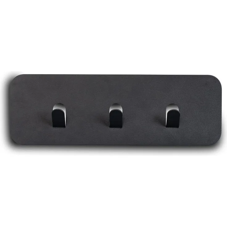 Garderobenleiste >Tilly 1< 3 Haken, anthrazit, Metall - 30x10x3cm (BxHxT)