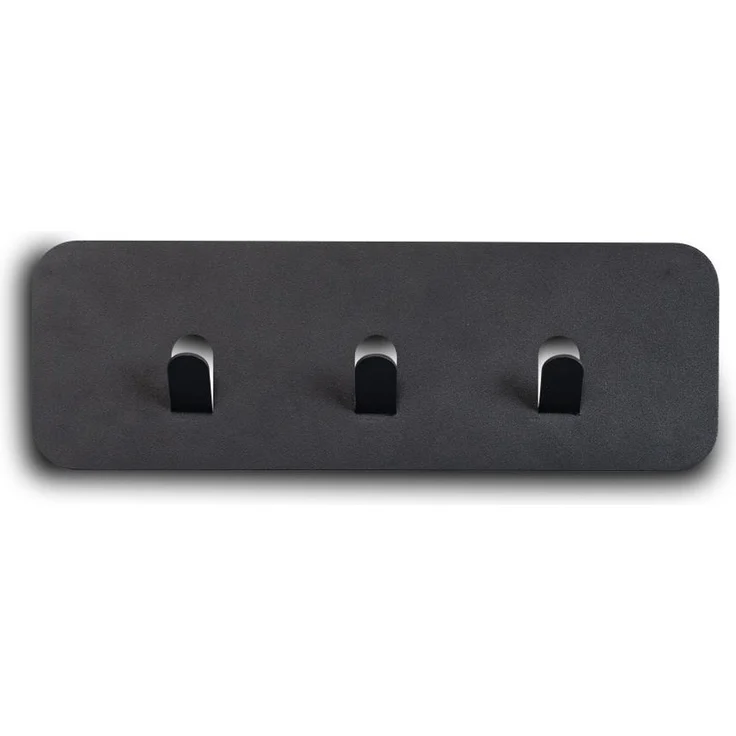 Garderobenleiste >Tilly 1< 3 Haken, anthrazit, Metall - 30x10x3cm (BxHxT) – Bild 1