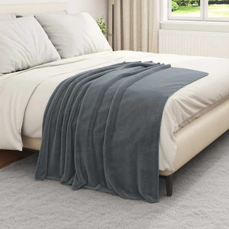 vidaXL Wohndecken 6 stk. Dunkelgrau 150 x 130 cm 3,04 kg Fleece 42016797 – Bild 3