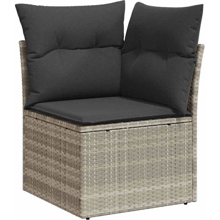 vidaXL Gartensofa-set mit Speicher 4 pcs Hellgrau Poly-Rattan 3354351 – Bild 5