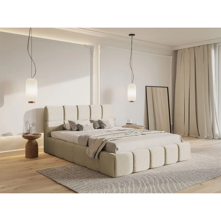 Selsey 'Cloudy' Polsterbett 120x200 cm, Chenille Hellbeige – Bild 3