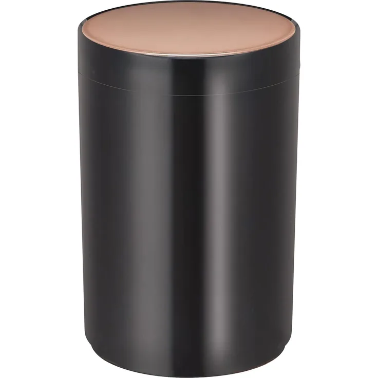 MSV Bad Serie "Lena" Design Kosmetikeimer Bad Treteimer 5 Liter (ØxH): ca. 18,5x26,3 cm Schwarz/Kupfer