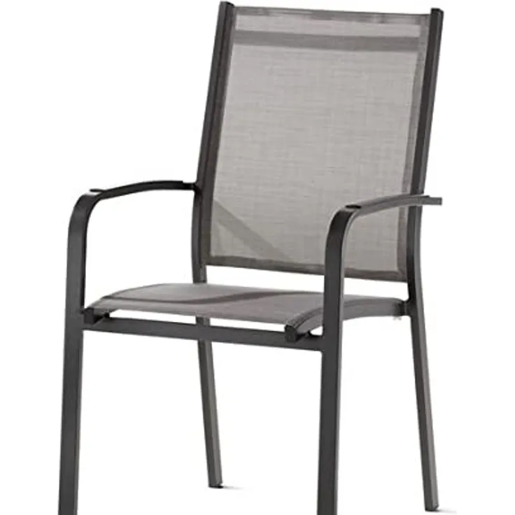 Sieger Meran Stapelsessel stapelbar, Aluminium Eisengrau 61 x 98 x 57 cm