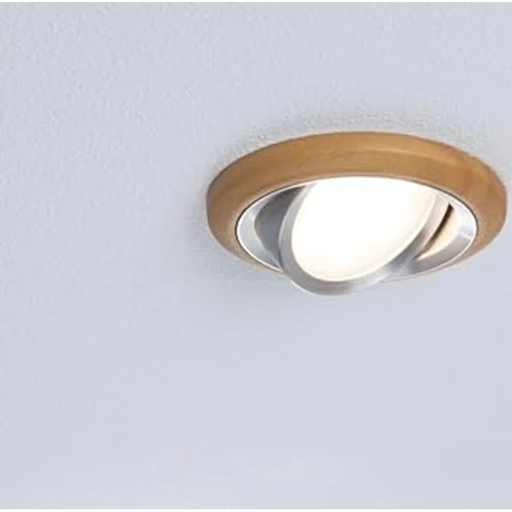 Paulmann 92239 LED Einbauleuchte Lanati 3er-Set schwenkbar 2700K Holzoptik Alu – Bild 6