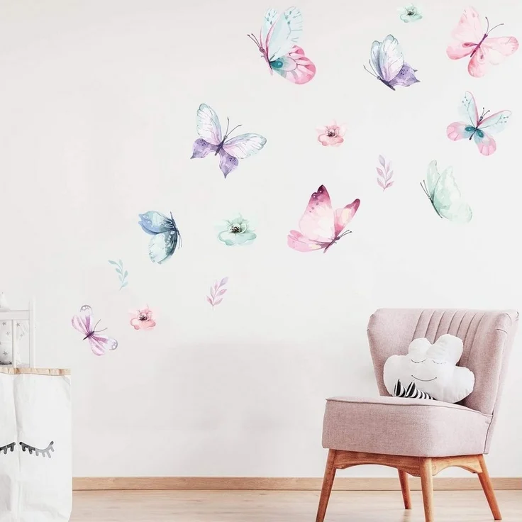 WANDKIND Wandtattoo Schmetterling Schwarm V220, wieder ablösbar – Bild 1