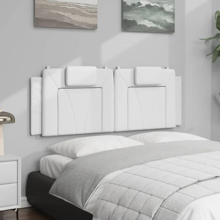 vidaXL Kopfteil-Kissen Weiß 120 cm Kunstleder – Bild 5