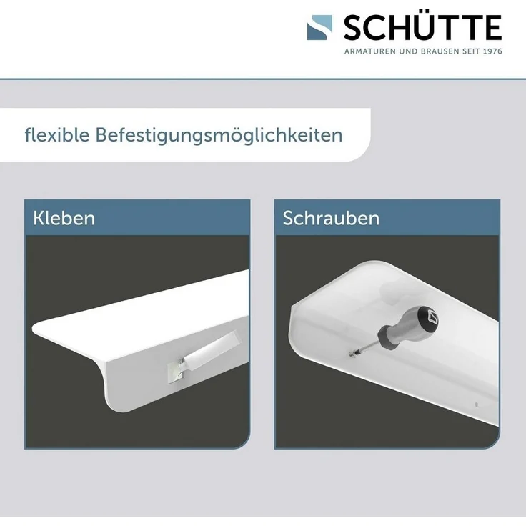 Schütte Duschablage, Weiß, zum Kleben – Bild 3