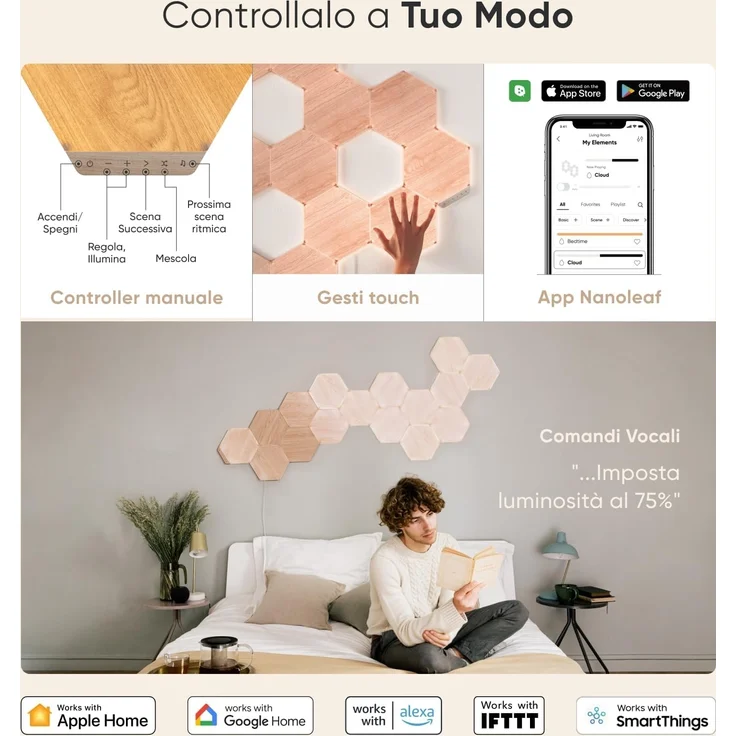 Nanoleaf Elements Wood Look Hexagons Expansion Pack - 3PK EEK G – Bild 9