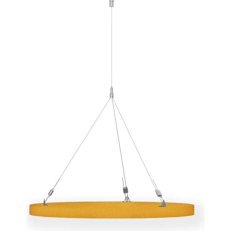 Rheinland Möbel FocusWall DAR03 – Runder Akustik-Deckenabsorber Ø 30 cm in Stofffarbe Solano inkl. Chrom-Stahlseilen - Made in Germany - Klasse A, Stoffbezug, schwer entflammbar – Bild 3