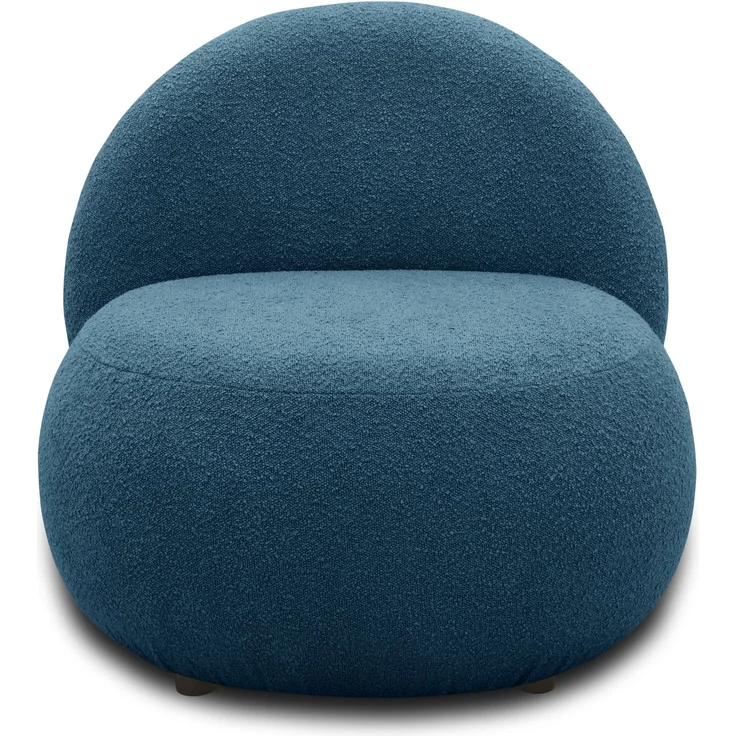 DOMO. collection Sessel 700 016, Polstersessel, rund, gepolsterte Rückenlehne, Füße mit Filzgleitern, Armsessel, Polsterganitur, 73 x 75 x 76 cm (BxTxH), blau – Bild 2