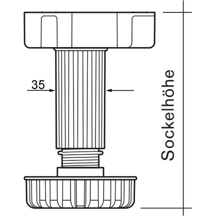 SO-TECH® Möbelfuß Sockelfuß Höhe 200 mm Stellfuß verstellbar, (20-St), inkl. 5 Sockelbefestigungsclip – Bild 2