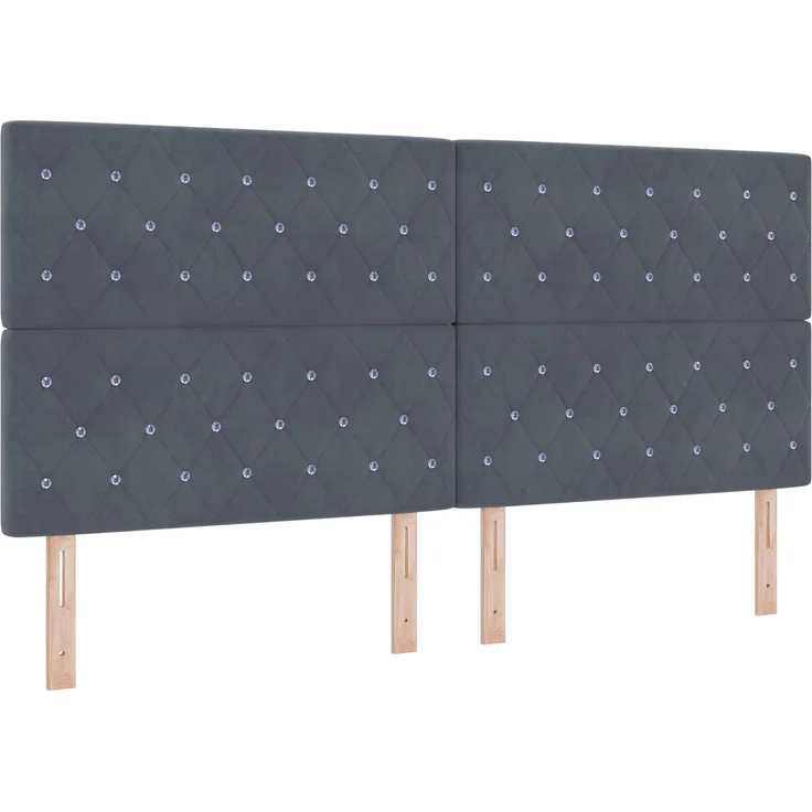 vidaXL Aufbewahrungsbett mit Kopfteil Dunkelgrau 200 x 200 cm Samt 3459820 – Bild 4