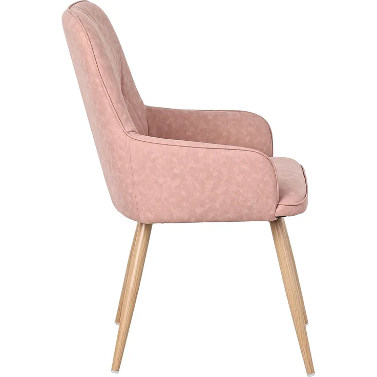 HOMAVO Esszimmerstuhl 2 Stück mit Armlehnen Lederlook Pink 57x62x87cm, YZ3 – Bild 5